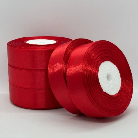 Атласная лента 2,5 см (33 м.), 163 червоний