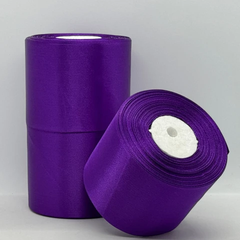 Атласна стрічка 7.5 см (33 м.), 35 баклажан