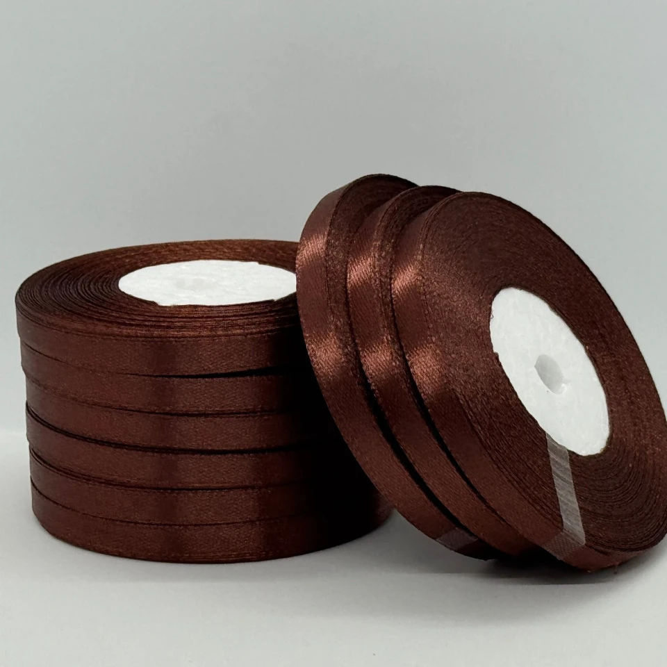 Атласная лента 0.6 см (33 м.), 70 шоколад