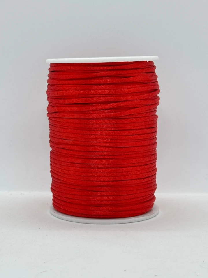 Шнур атласный корсетный 2.3 мм (100 ярдов/91,44 м.), 1 червоний