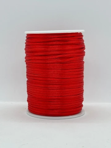Шнур атласный корсетный 2.3 мм (100 ярдов/91,44 м.), 1 червоний