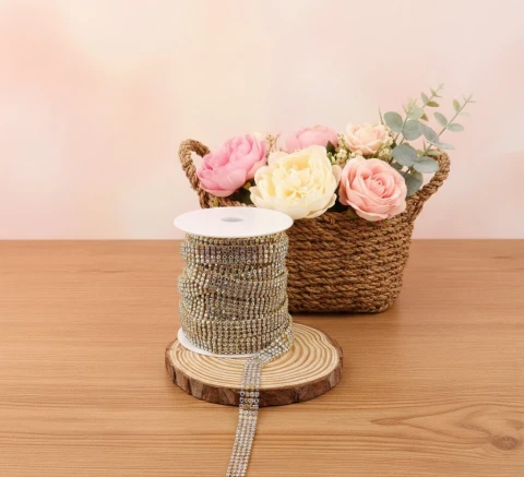 Цепі камні ss 12 3 ряда 3 мм (10 ярдів), золото АВ