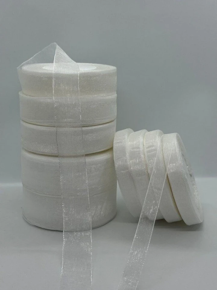 Стрічка органза 1,25 см (45 м.), 1001 білий