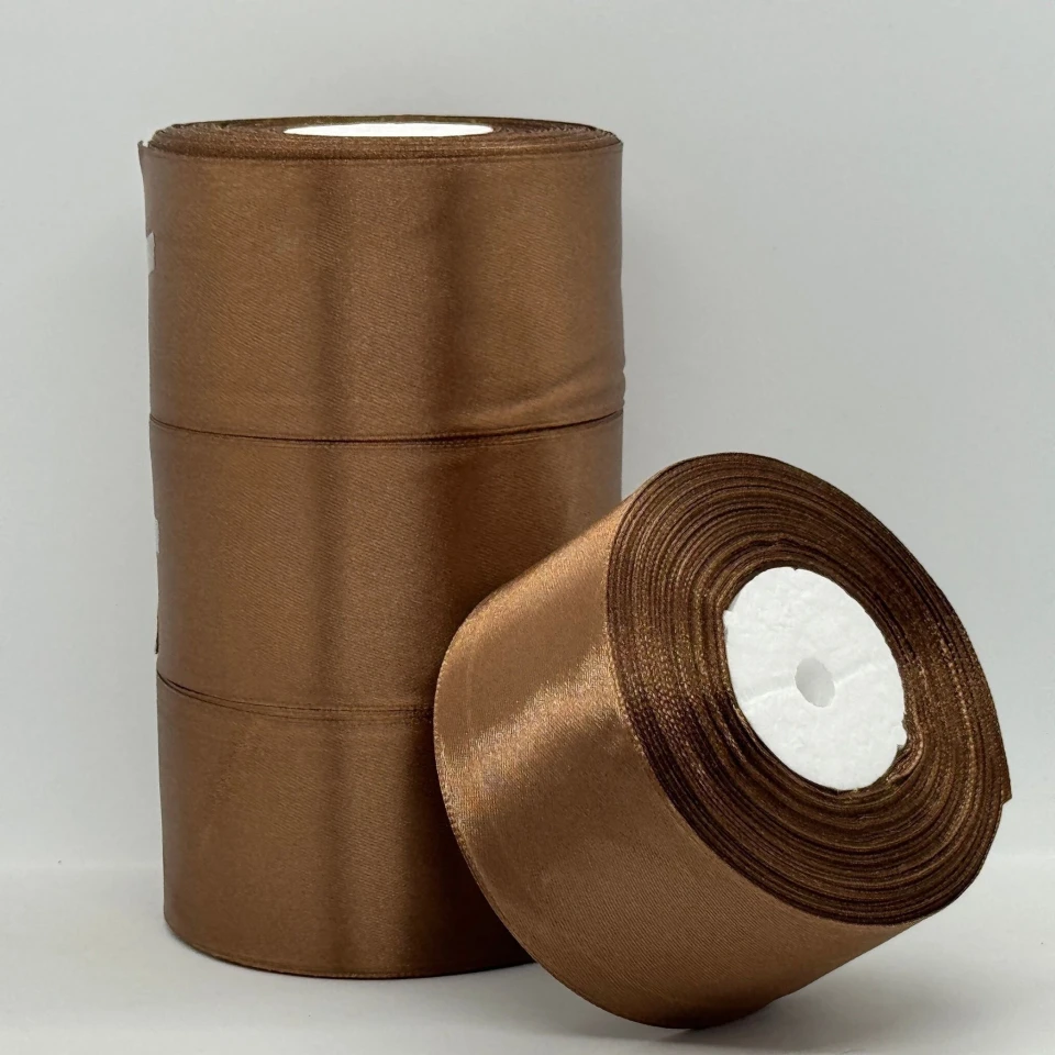 Атласная лента 5 см (33 м.), 30 коричневий