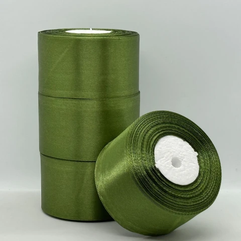 Атласная лента 5 см (33 м.), 112 горчичний