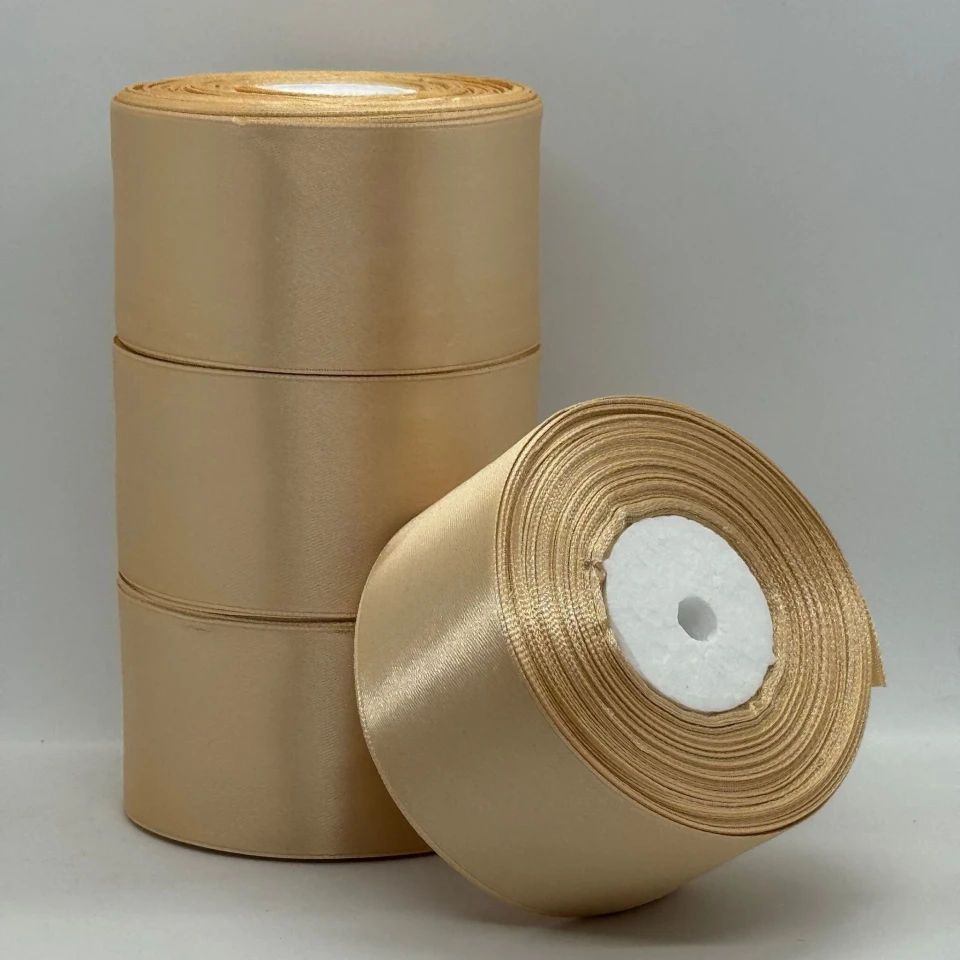 Атласная лента 5 см (33 м.), 155 бежевий
