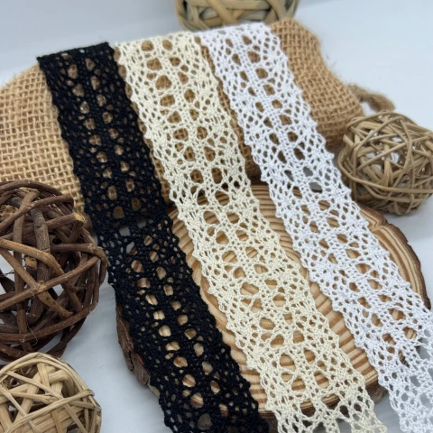 Мереживо макраме "Лавандовий шепіт" 3 см. (1 м.), білий