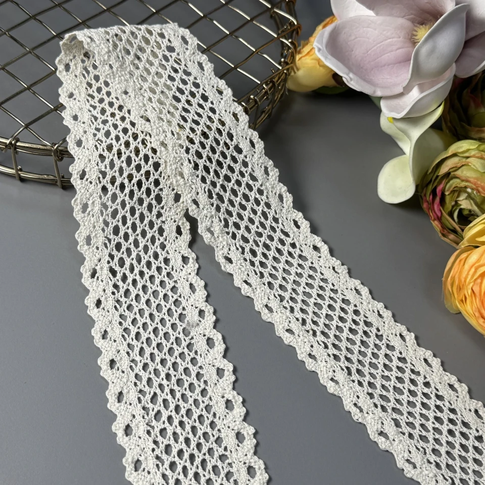 Мереживо макраме "Ранковий блиск" 5,5 см (1 м.), бежевий