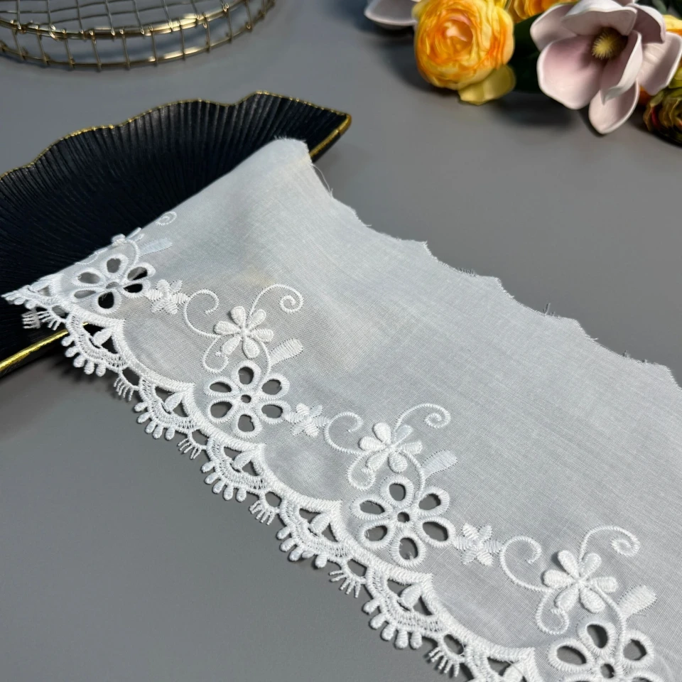 3D Кружево бордюр Королевская Орхидея 16 см (1 метр), натуральний