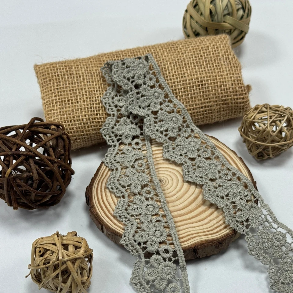 Кружево полиэстер "Свет нежности" 4 см. (1 м.), сірий