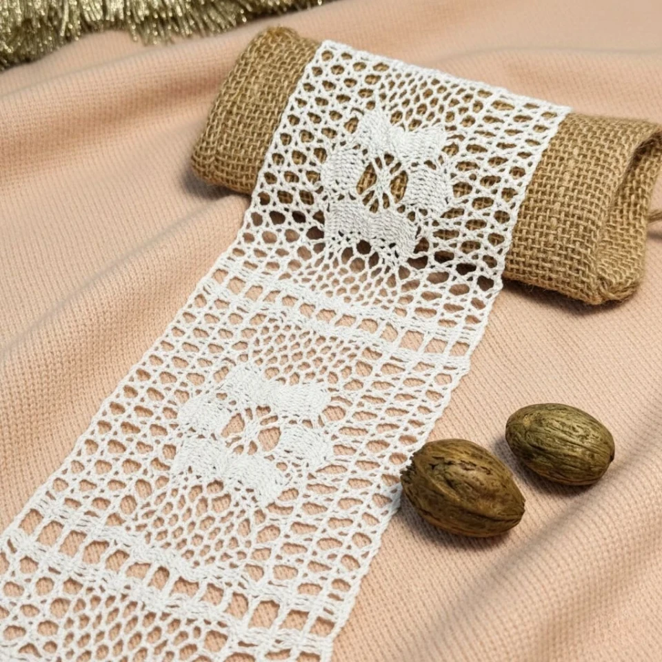 Кружевo макраме "Кружево любви" 8 см (1 м.), бежевий