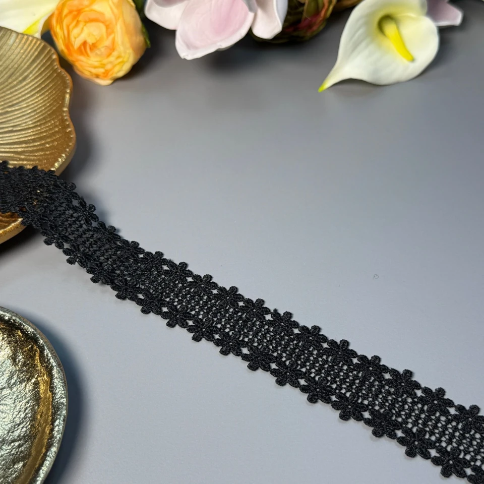 Кружево полиэстер ВВ "Шелковая черта" 3 см.(1 м.), чорний