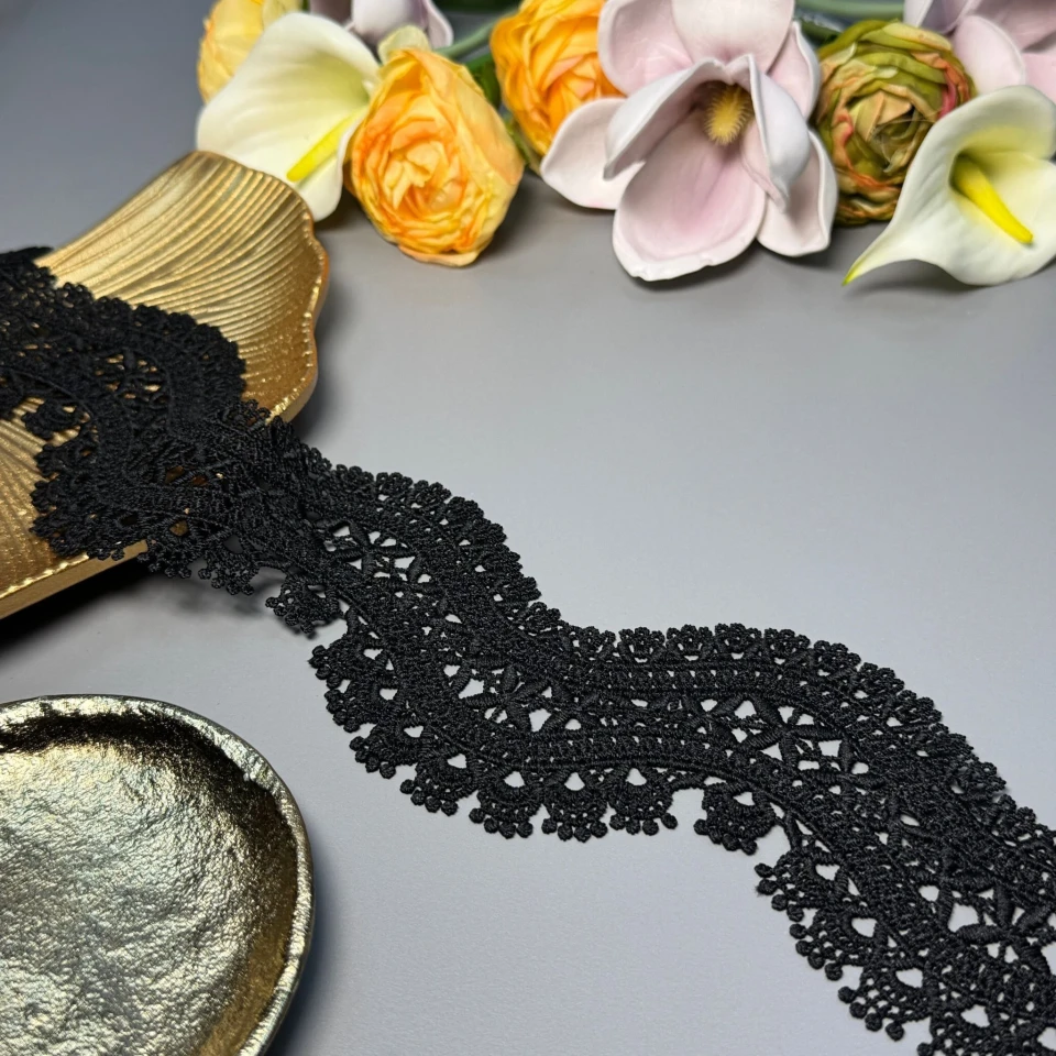 Кружево полиэстер ВВ"Сияние формы" 8,5 см.(1 м.), чорний