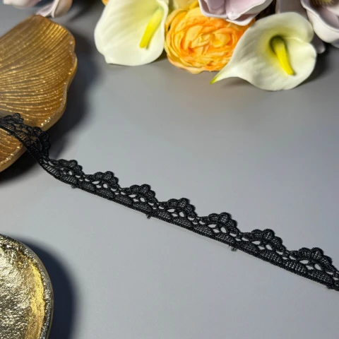 Кружево полиэстер ВВ"Шелковый ритм" 2 см.(1 м.), чорний