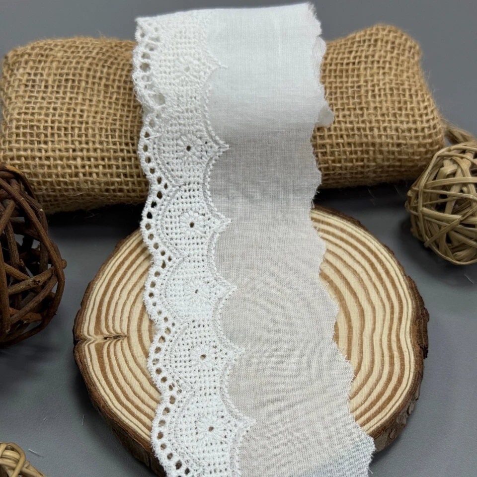 Кружево прошва "Цветок тишины" 6,5 см (1 м.), Білий