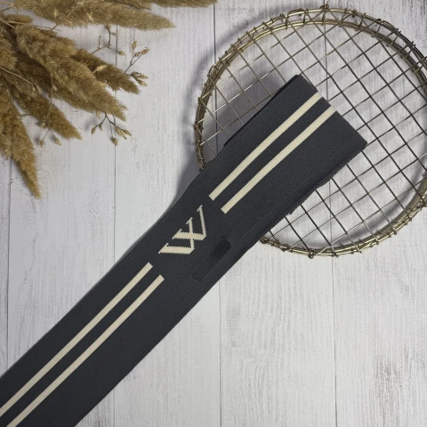 Трикотажный пояс довяз Декор W (8,5 см*90 см), темний сірий