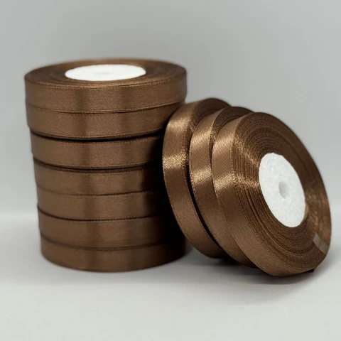 Атласная лента 1.2 см (33 м.), 30 коричневий