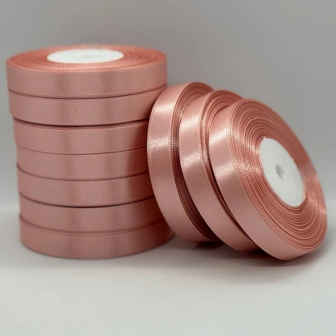 Атласная лента 1.2 см (33 м.), 146 темний пудровий