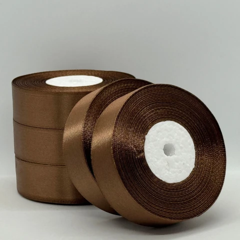 Атласная лента 2,5 см (33 м.), 30 коричневий