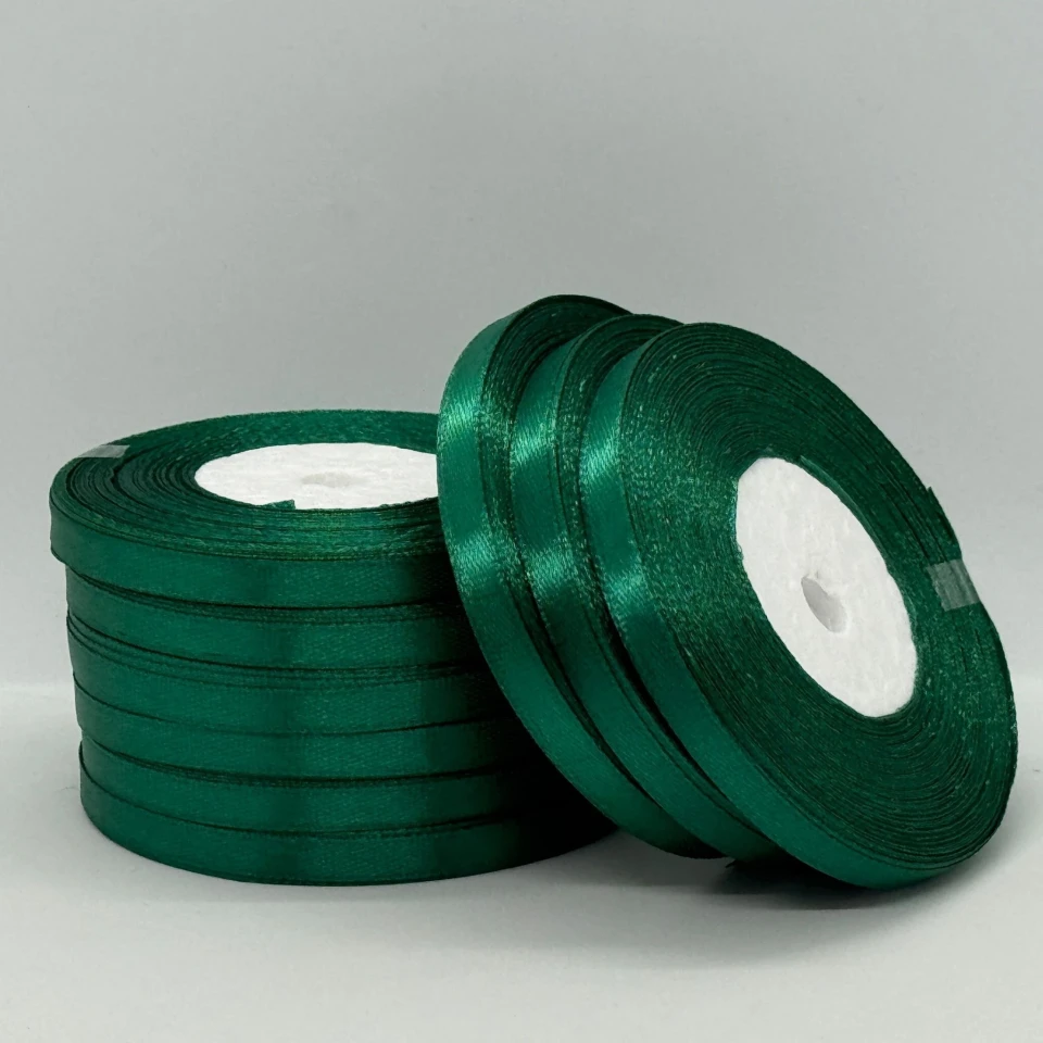 Атласная лента 0.6 см (33 м.), 168 темний зелений