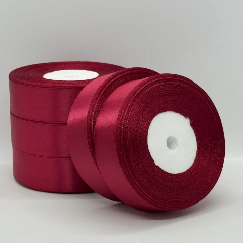 Атласная лента 2,5 см (33 м.), 166 стигла вишня