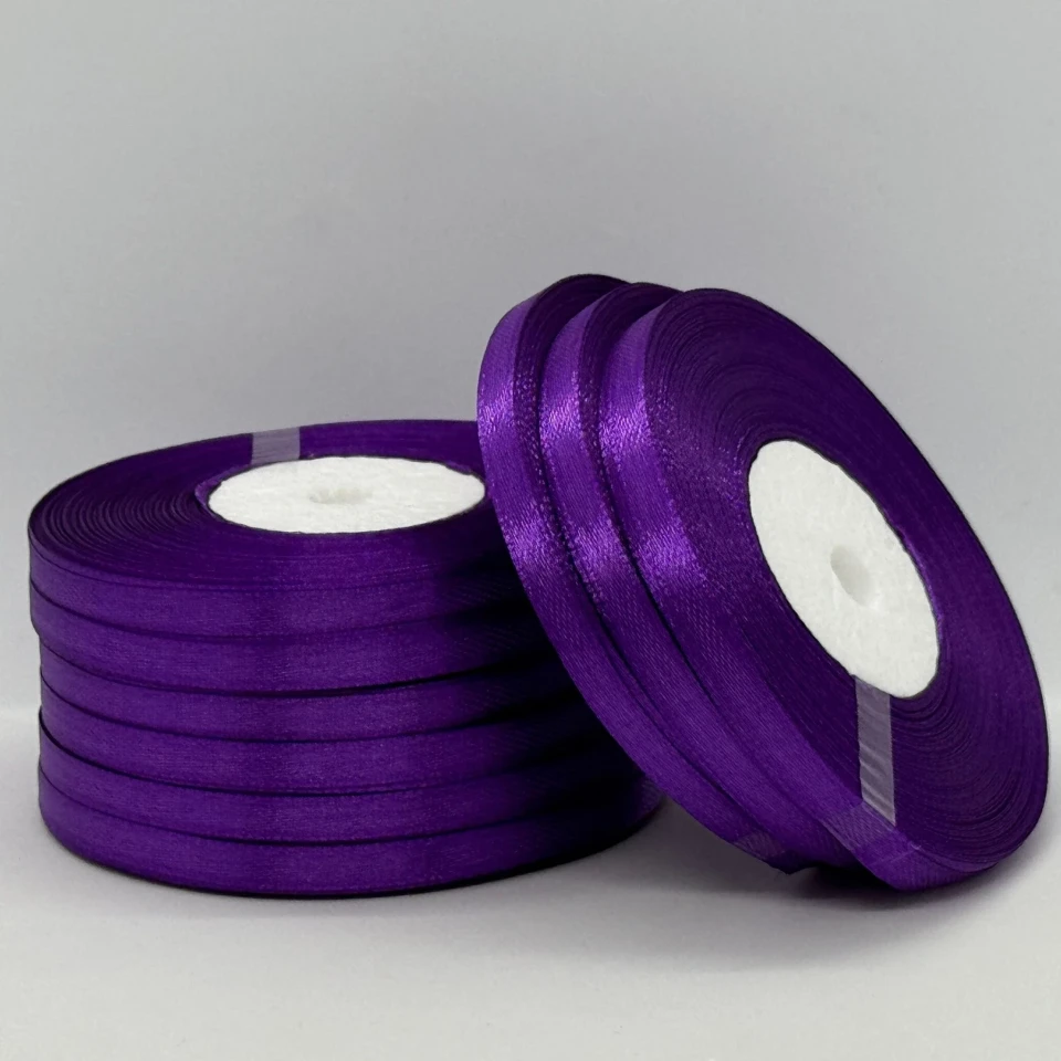 Атласная лента 0.6 см (33 м.), 35 баклажан