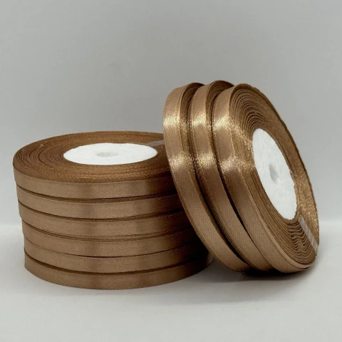 Атласна стрічка 0.6 см (33 м.), 67 світлий коричневий