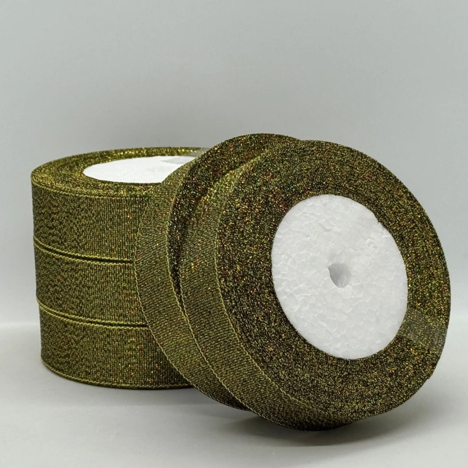 Тасьма парчева 2,5 см (25 ярдів/22,75 м.), 39 чорний + золото