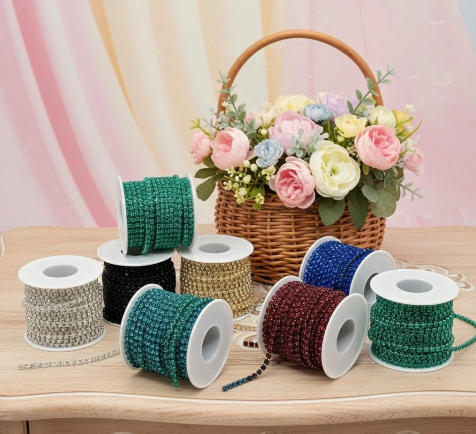 Цепь камни ss 16 4 мм (10 ярдов), золото