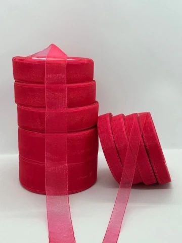 Стрічка органза 1,25 см (45 м.), 1026 червоний