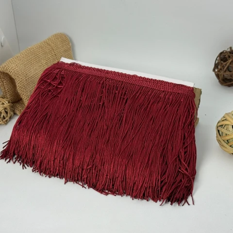 Бахрома танцевальная лапша «Сердце танца» 15 см (9 метров), 48 бордовий