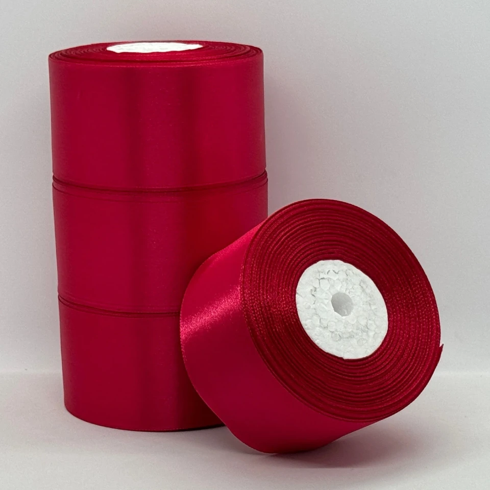 Атласная лента 5 см (33 м.), 72 світлий бордовий