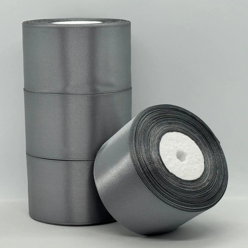 Атласная лента 5 см (33 м.), 180 темний сірий