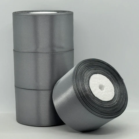 Атласная лента 5 см (33 м.), 180 темний сірий