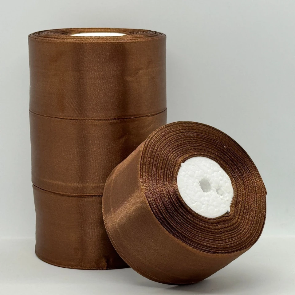 Атласная лента 5 см (33 м.), 31 темний коричневий