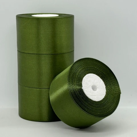 Атласна стрічка 5 см (33 м.), 113 блідо-оливковий