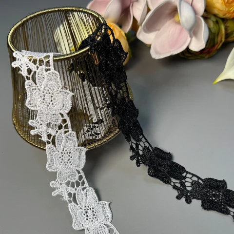 Кружево полиэстер ВВ"Изысканная линия"а 4 см.(1 м.), білий