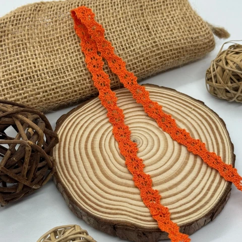 Кружево макраме "Танец света" 1 см. (1м.), помаранчевий