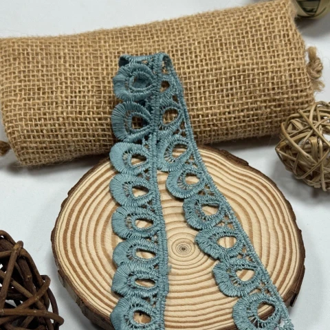 Мереживо поліестер "Ніжне сяйво" 2,5 см.(1 м.), синій