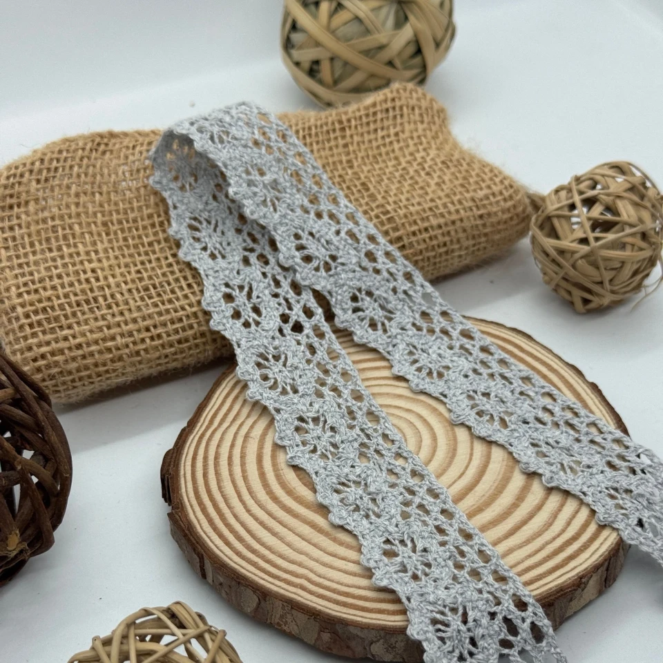 Кружевная макраме "Сладкий аромат" 2,8 см (1 м.), світло сірий