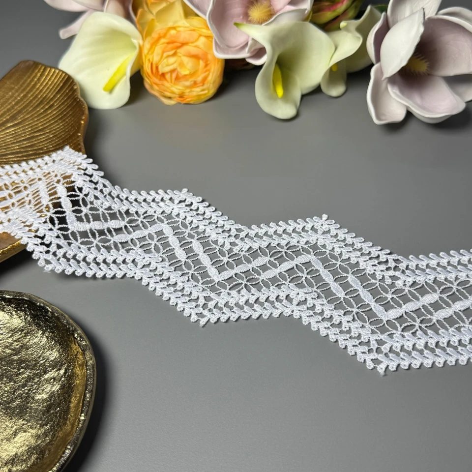 Кружево полиэстер ВВ"Легкость движения" 8,5 см.(1 м.), теплий білий