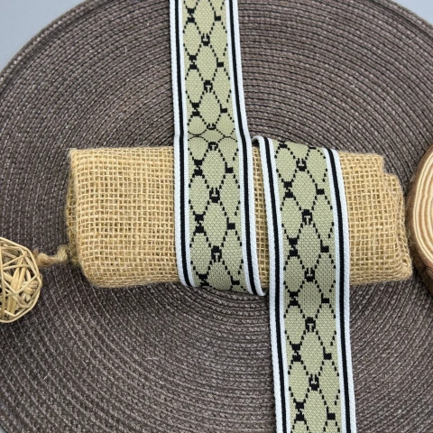 Лампас трикотажный Guccini 4 см (1 м), бежевий