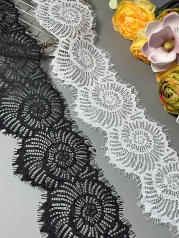 Кружево французское «Серебряная ночь» 10,5 см. (купон 3 м.), теплий білий