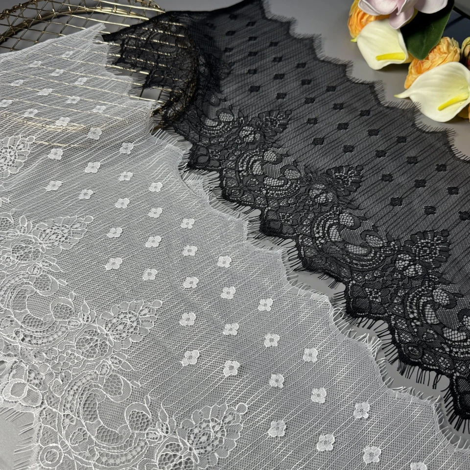 Кружево французское «Le Rêve» 26 см. (купон 3 м.), теплий білий