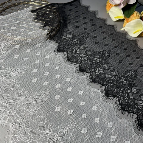 Кружево французское «Le Rêve» 26 см. (купон 3 м.), теплий білий