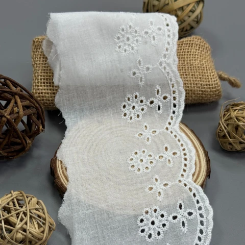 Кружево прошва 8130 (1 м.), Білий