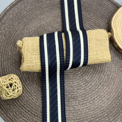 Лампас трикотажный Косичка 4 см (1 м), C:7 темно синій