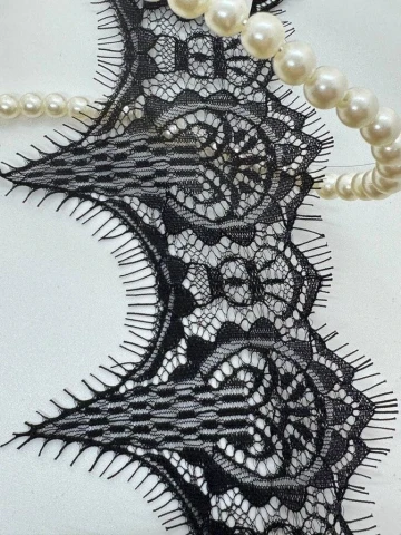 Мереживо французьке «Вишукана класика»11 см. (купон 3 м.), чорний