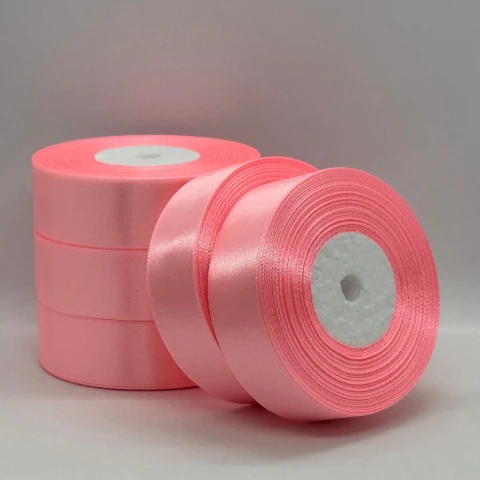 Атласная лента 2,5 см (33 м.), 66 блідий рожевий