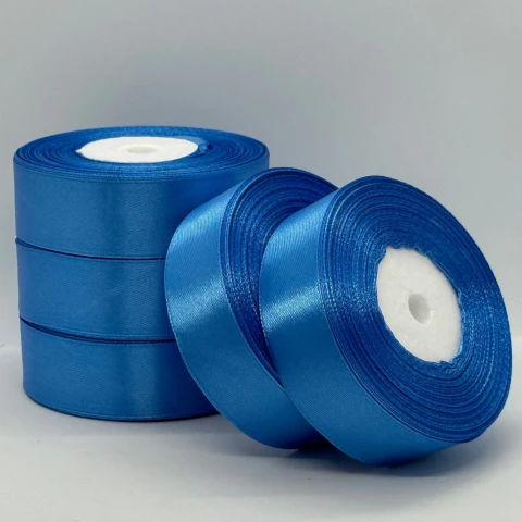 Атласная лента 2,5 см (33 м.), 121 світлий синій